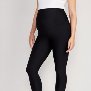 Maternity High Rise Black Cropped Leggings